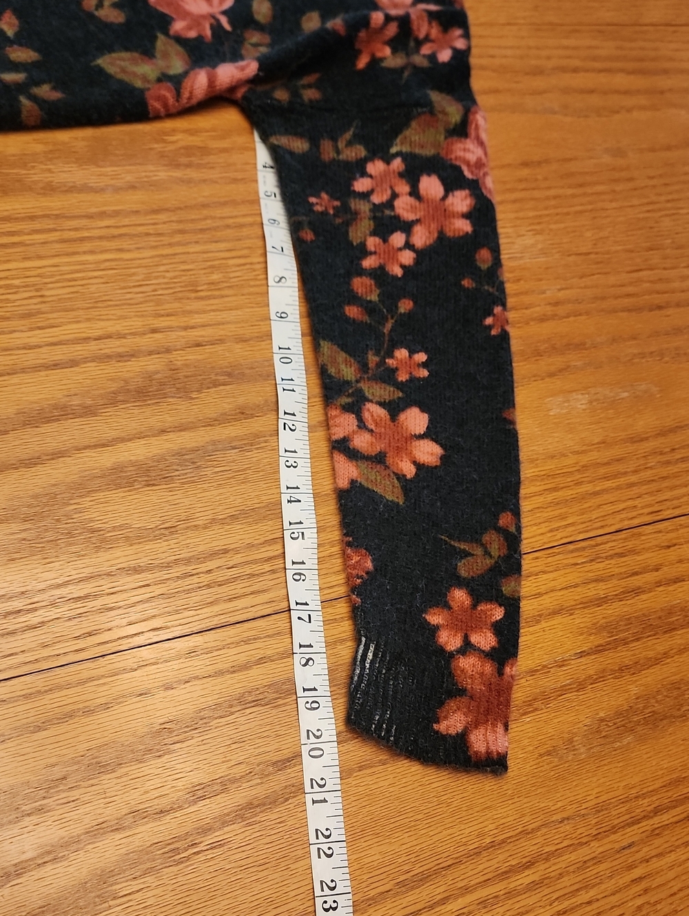 CeCe Black Floral Crewneck Sweater - Picture 7 of 16